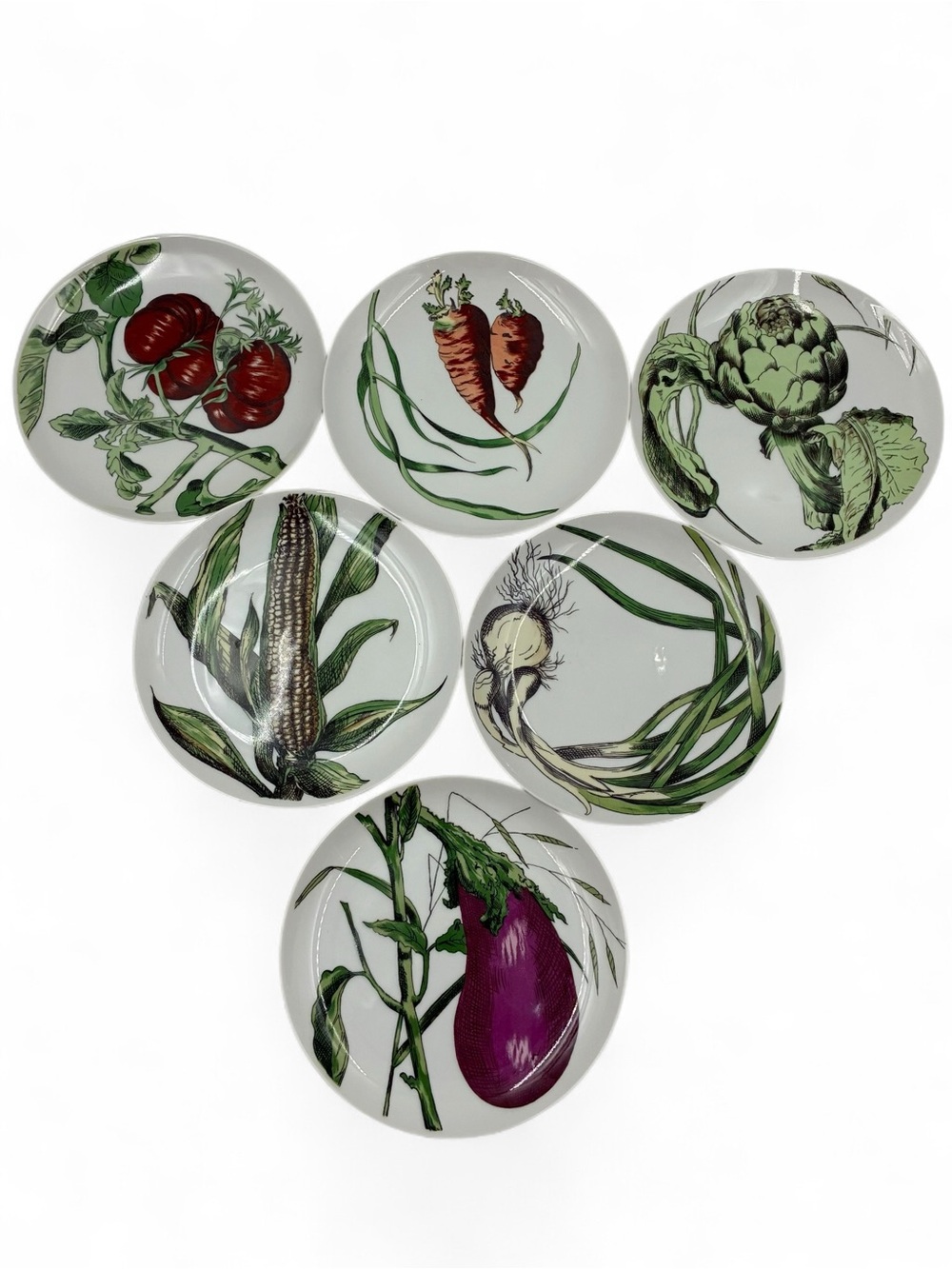 Vintage French Vegetable Porcelain Salad Plates Set of 6 Porcelaine de Paris?